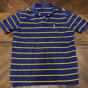 Polo Ralph Lauren Classic Fit Striped Polo Shirt Blue Yellow XL TG‎ |W1